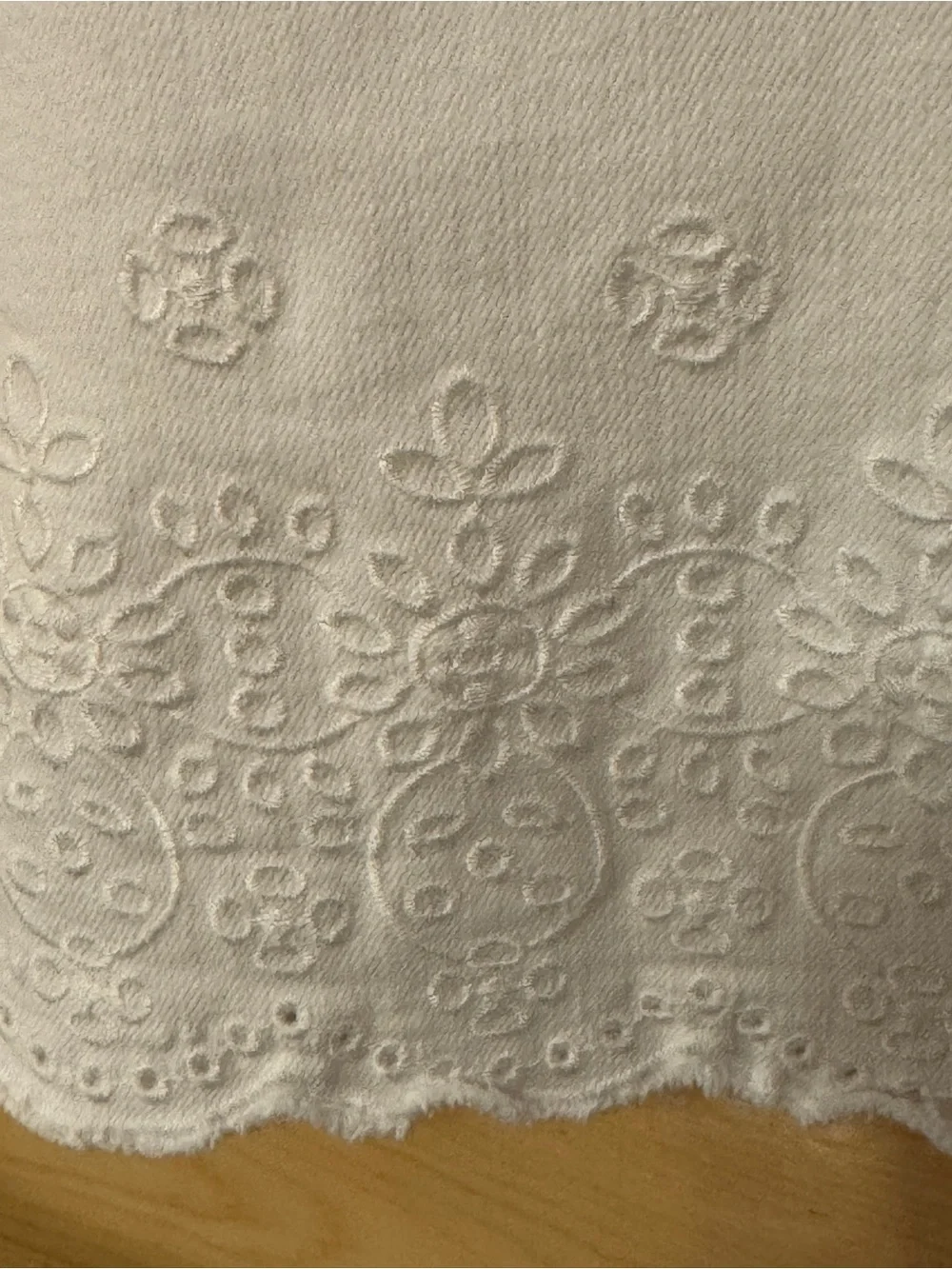 Talbots White Embroidered Eyelet Hem Denim Skirt Women’s 22W - Picture 6 of 8